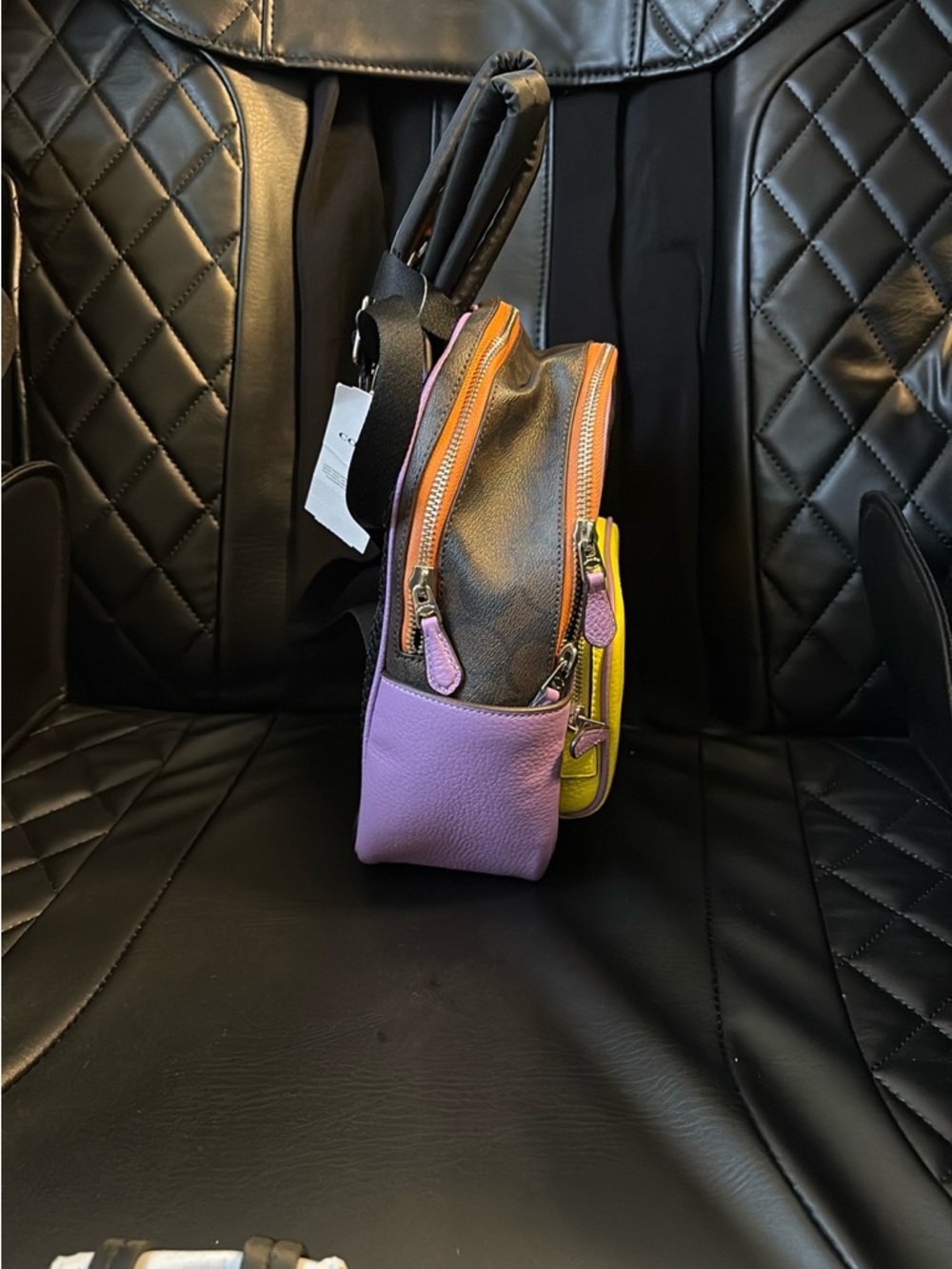 Coach Mini Backpack with keychain backpack - Yellow, Purple, Brown, Orange - Picture 5 of 10